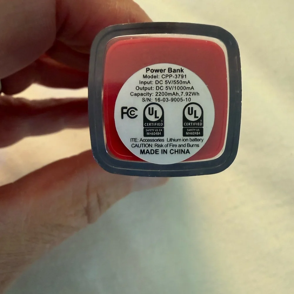 Red Portable iPhone Charger